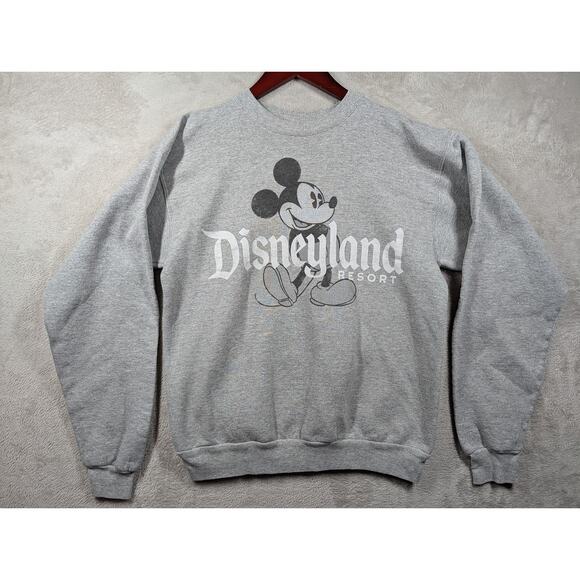 Disneyland Resort Mickey Mouse Crewneck Pullover Sweatshirt Adult SMALL Gray - Picture 1 of 7